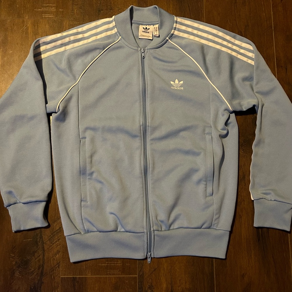 Adidas Originals Superstar Track Jacket Ash Blue/White Size M RARE!!